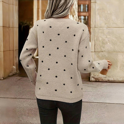 Pull En Tricot À Pois Décontracté