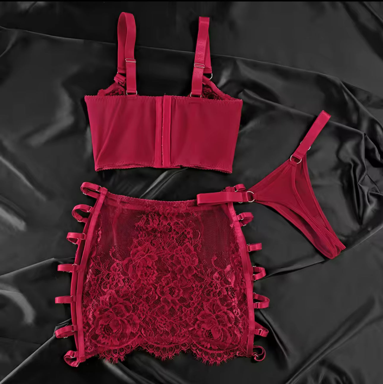 Amber™ | Ensemble Lingerie Rouge Désir
