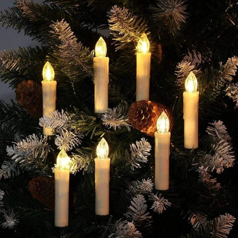 Bougies de Noël sans fil à pince
