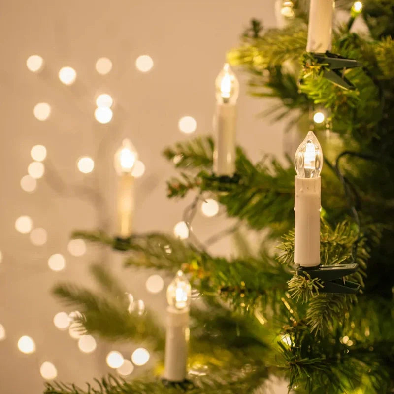 Bougies de Noël sans fil à pince