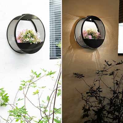 Lampe Murale à Pot de Fleurs Alimentée par Énergie Solaire