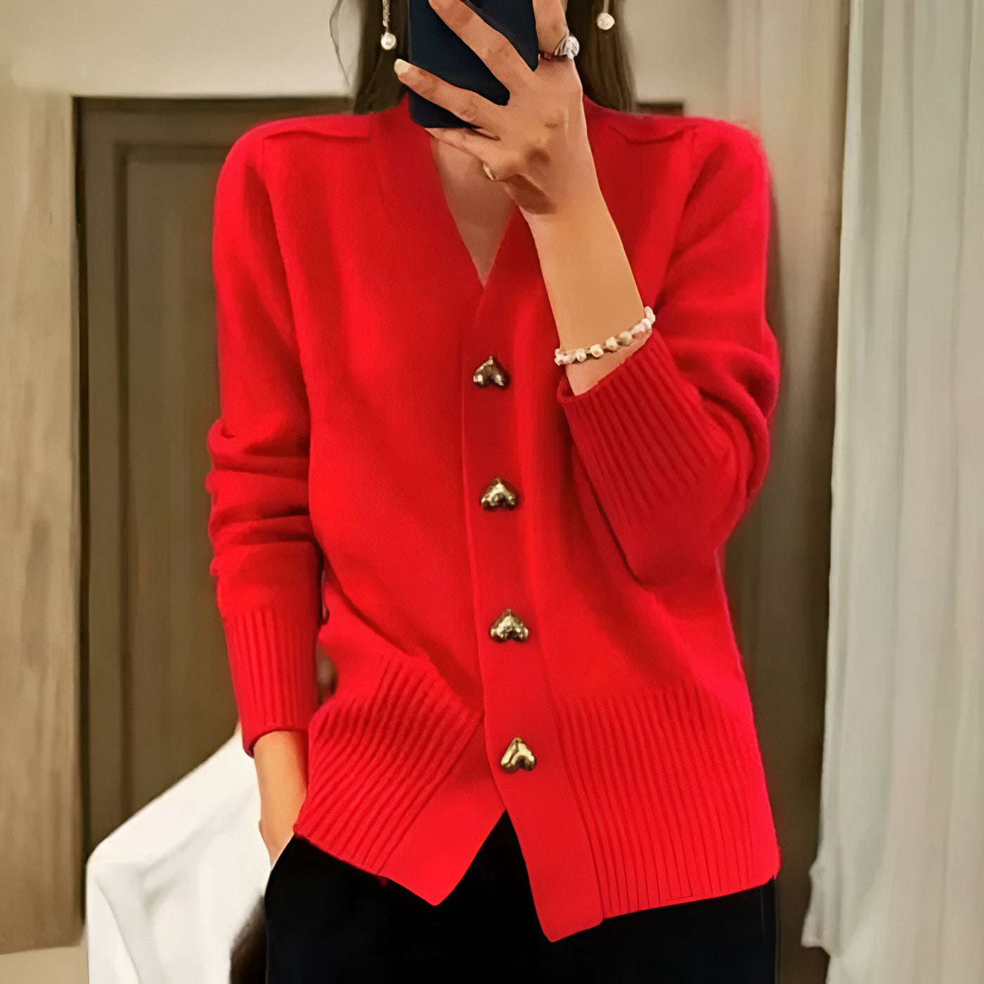 Ciara™ | Cardigan élégant avec des boutons en forme de cœur