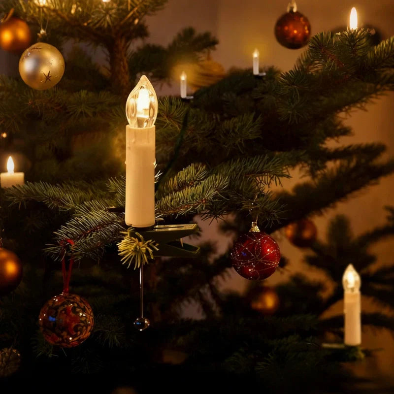 Bougies de Noël sans fil à pince