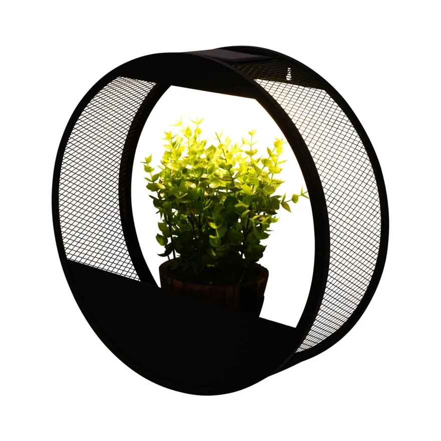 Lampe Murale à Pot de Fleurs Alimentée par Énergie Solaire