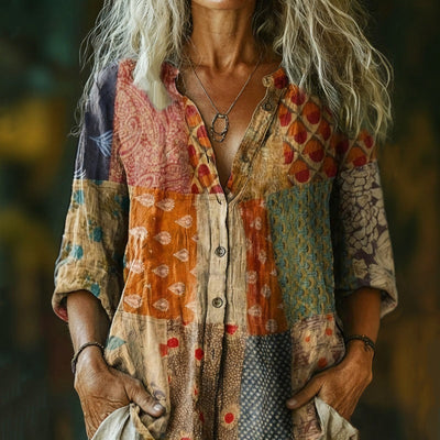 【Manches Longues】Chemisier Vintage Décontractée