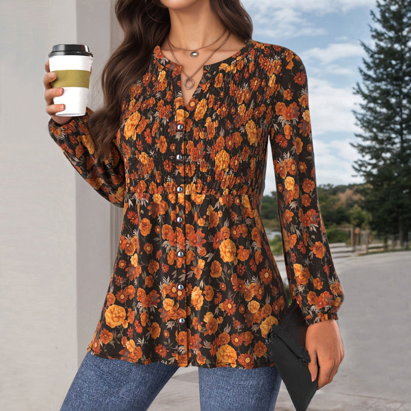 Chemisier À Imprimé Floral Vintage