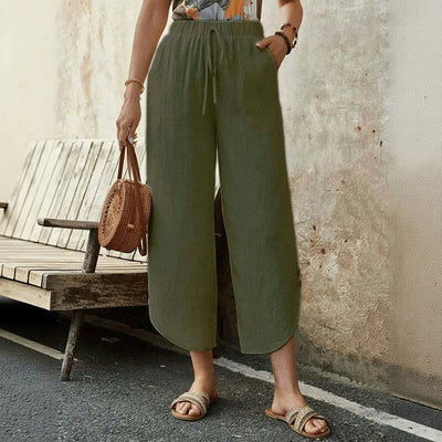 【Coton Et Lin】Pantalon Décontracté Confortable