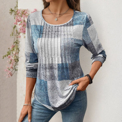 【Manches Longues】T-Shirt À Carreaux Vintage