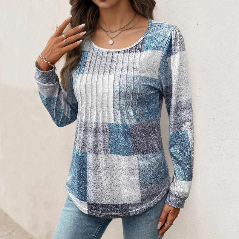 【Manches Longues】T-Shirt À Carreaux Vintage