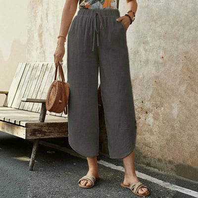 【Coton Et Lin】Pantalon Décontracté Confortable