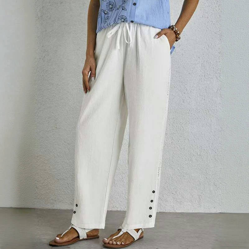【Coton Et Lin】Pantalon Décontracté Confortable