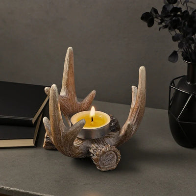 Bougeoir en bois de cerf