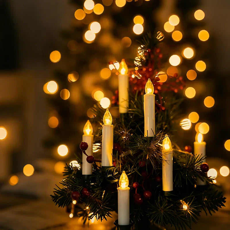 Bougies de Noël sans fil à pince