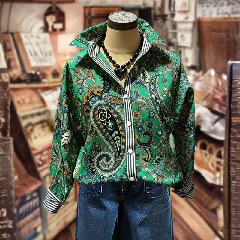 Chemisier À Imprimé Ethnique Vintage