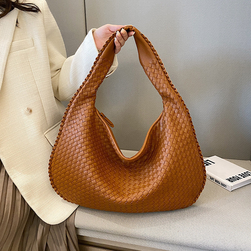 Maria | Woven eco-leather shoulder bag