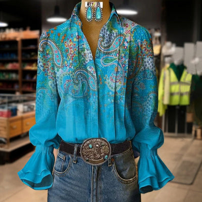 Chemisier À Imprimé Ethnique Vintage