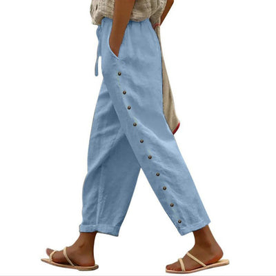 【Coton Et Lin】Pantalon Décontracté Confortable