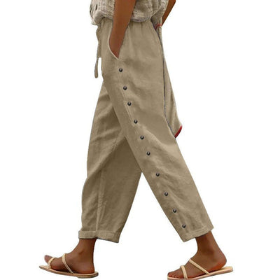 【Coton Et Lin】Pantalon Décontracté Confortable