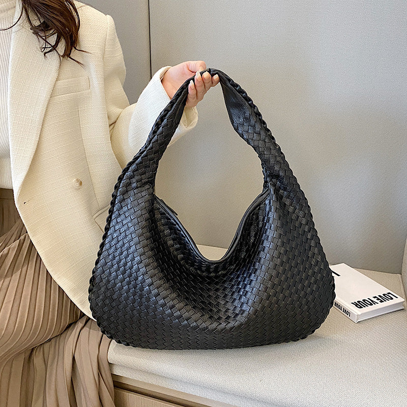 Maria | Woven eco-leather shoulder bag