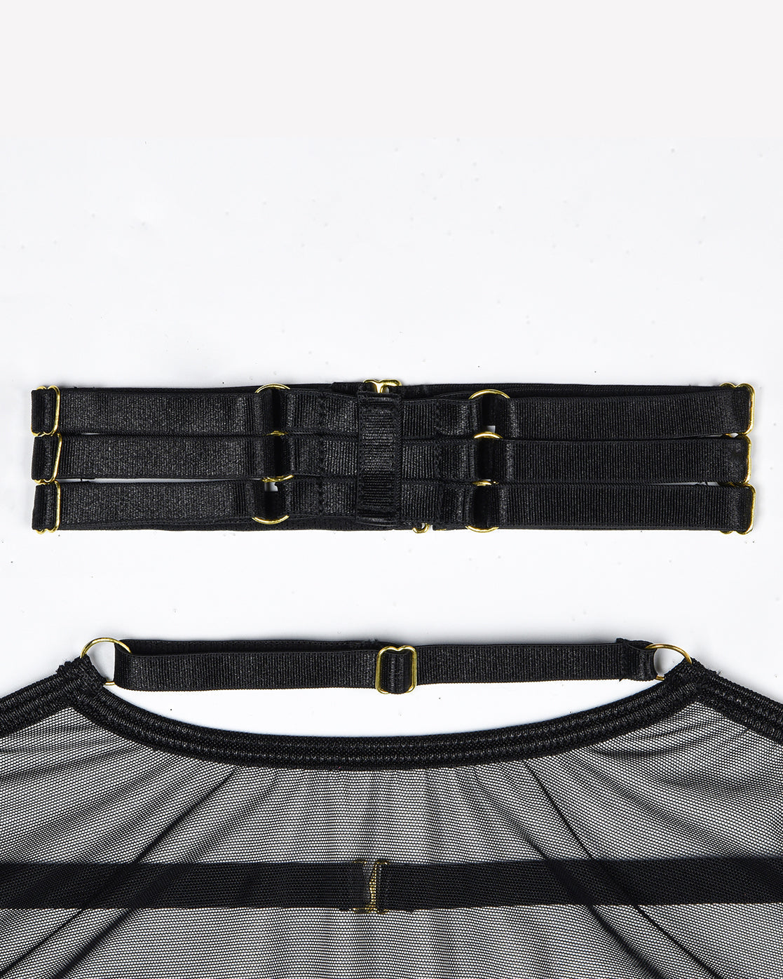 Eline™ | Ensemble de Lingerie en Mesh Transparent 4 Pièces