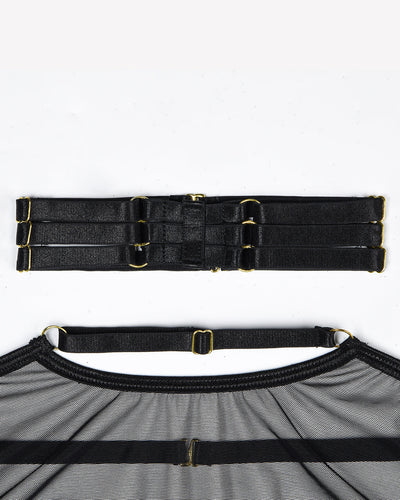 Eline™ | Ensemble de Lingerie en Mesh Transparent 4 Pièces