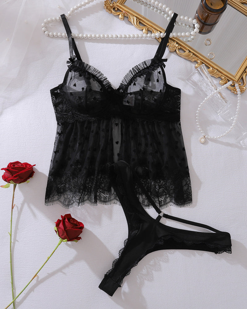 Rosa™ | Ensemble Top en Mesh Sensuel & Slip