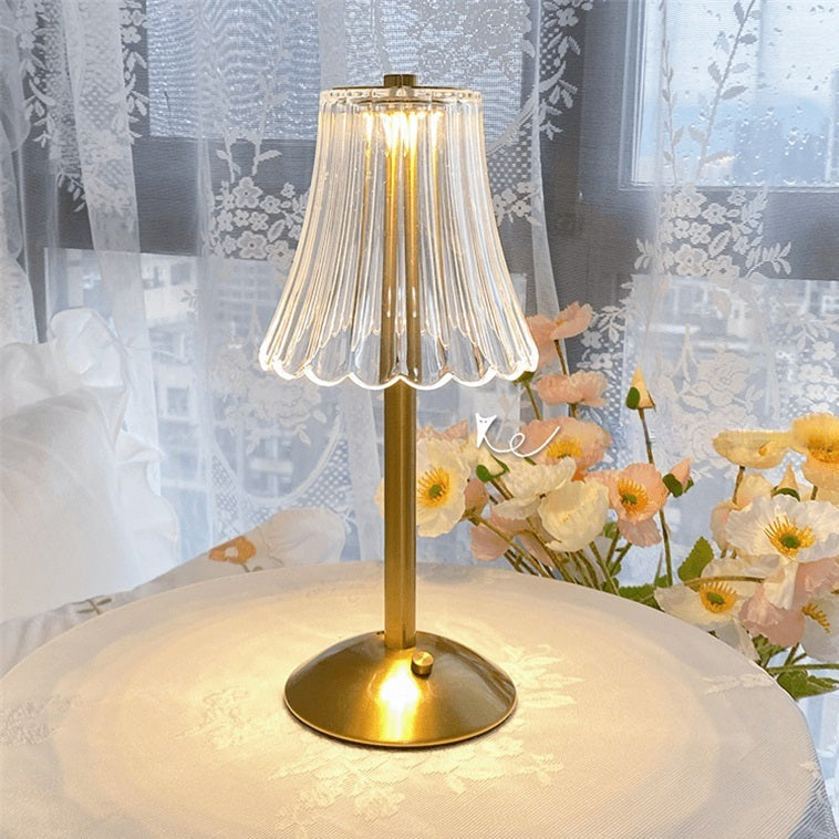 Lampe de table cristal doré