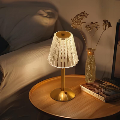 Lampe de table cristal doré