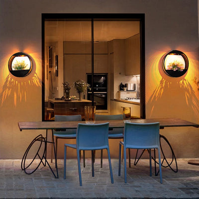 Lampe Murale à Pot de Fleurs Alimentée par Énergie Solaire