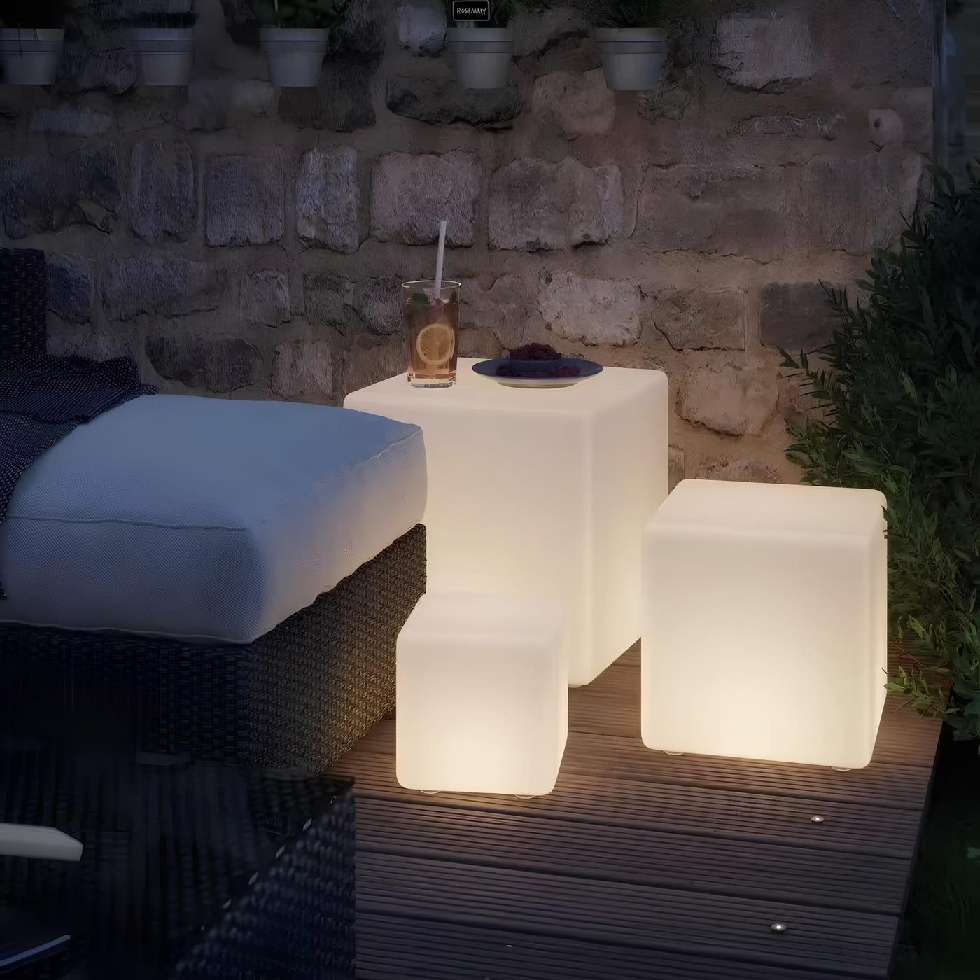 Lampe de Jardin Cubique