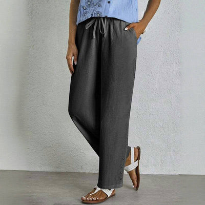 【Coton Et Lin】Pantalon Décontracté Confortable