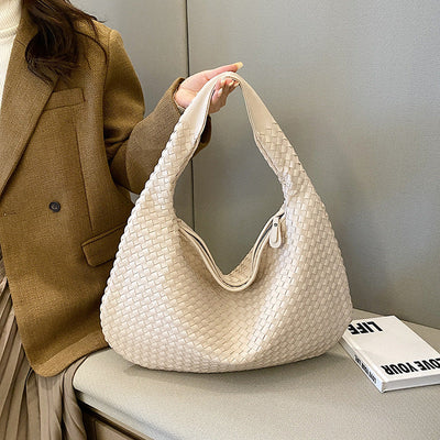 Maria | Woven eco-leather shoulder bag