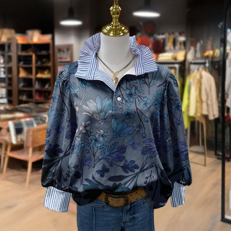 Blouse Vintage À Imprimé Floral