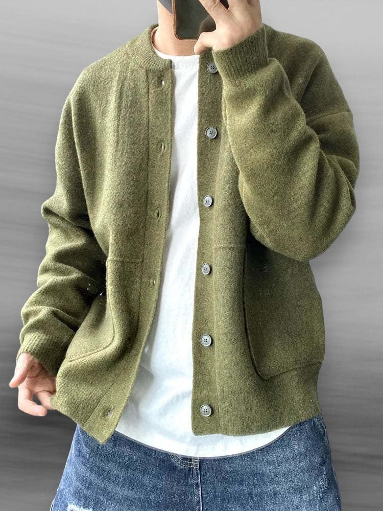 Cardigan Homme en Laine à Boutons et Coupe Ample – Douceur et Confort Quotidien
