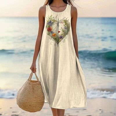 Robe Vintage À Imprimé Coeur