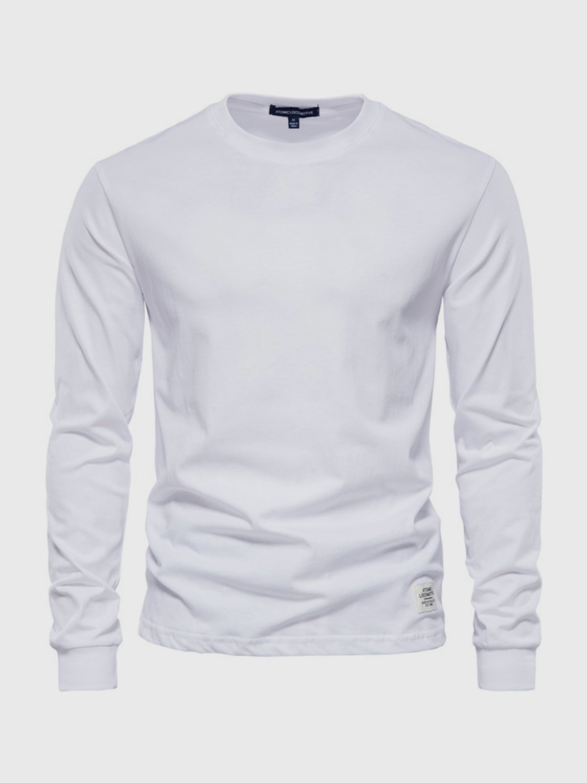 T-Shirt Homme Manches Longues en Coton – Col Rond Décontracté