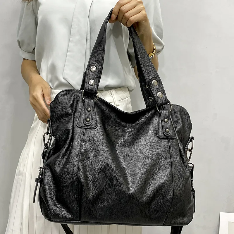Lunelle - Large soft leather handbag